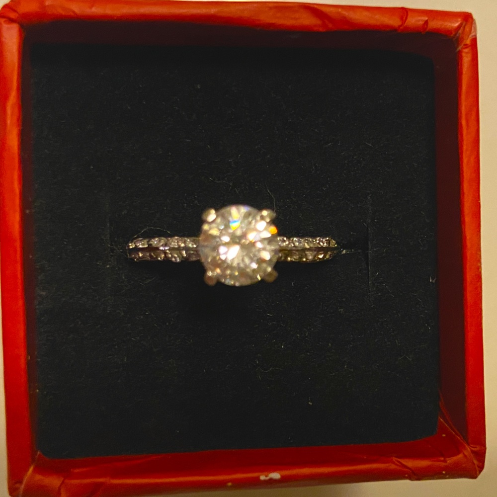 CZ round solitaire engagement ring